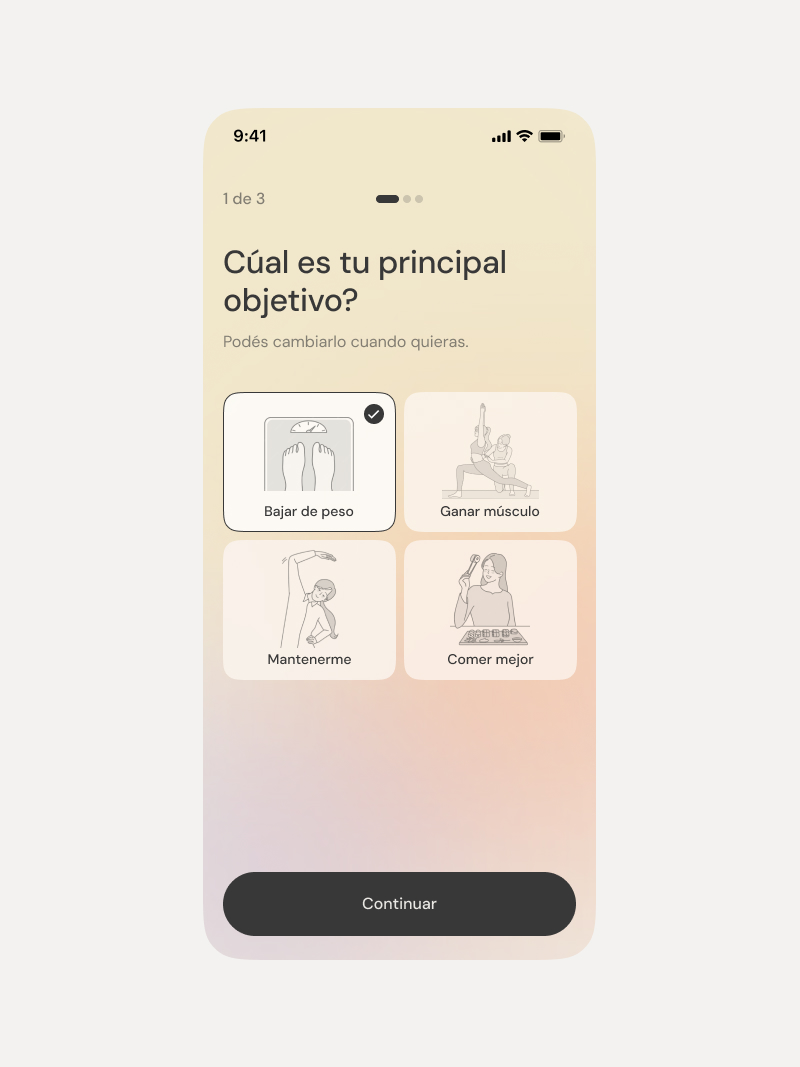 MyFitnessPal — pantalla 1