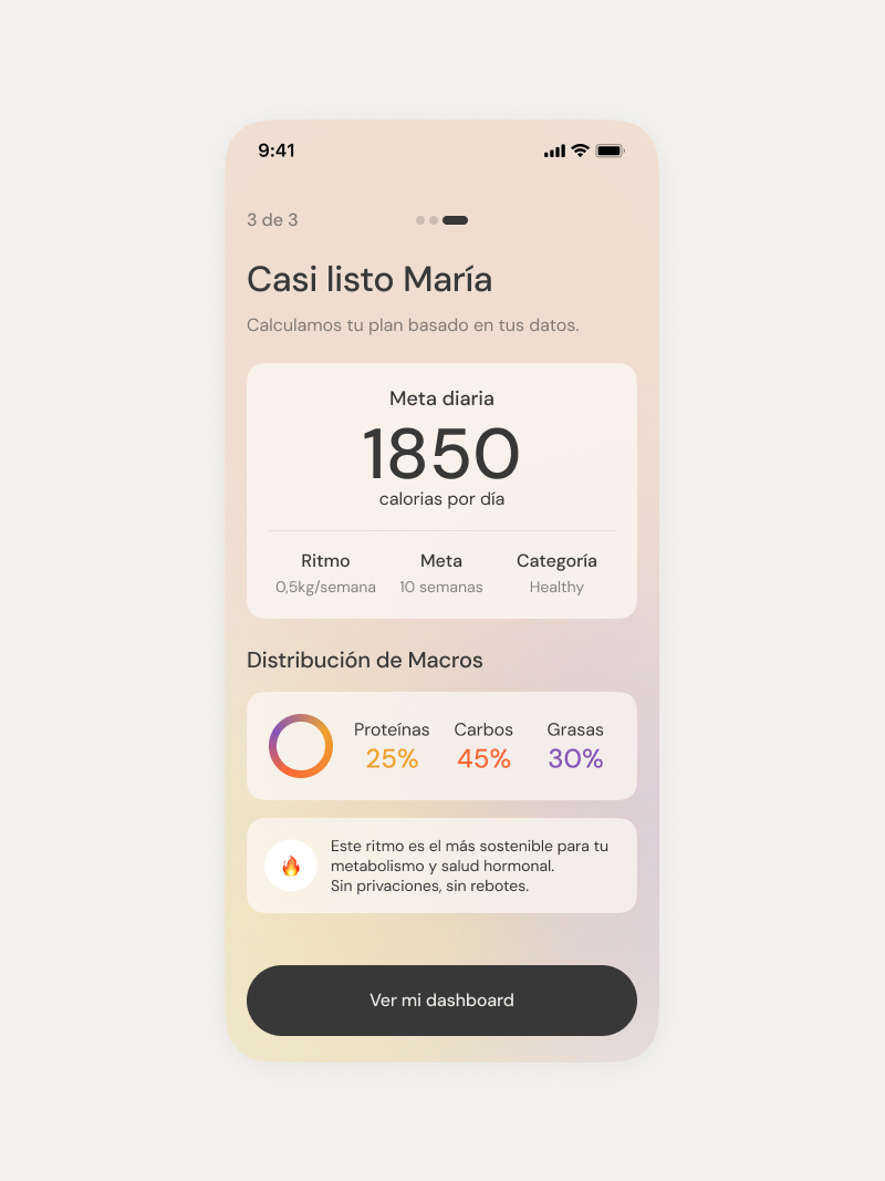 MyFitnessPal — pantalla 3